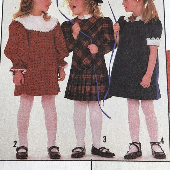 Vintage 1988 Simplicity Sewing Pattern 8823 Girl's Dress Size 4 - Picture 2 of 12